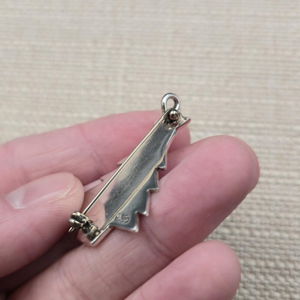 Sterling Silver Christmas Tree With Stars Pendant Pin Brooch A7038 - Picture 4 of 6
